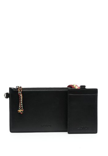 Lanvin logo-debossed leather clutch - Schwarz