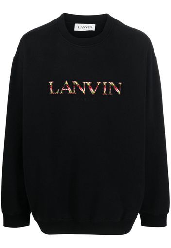 Lanvin embroidered logo crew neck sweatshirt - Blau