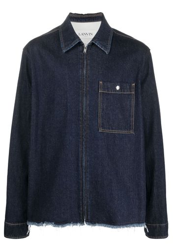 Lanvin raw-cut zip-up denim jacket - Blau