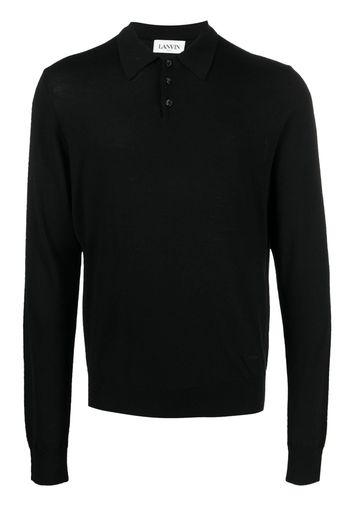 Lanvin long-sleeve polo shirt - Schwarz