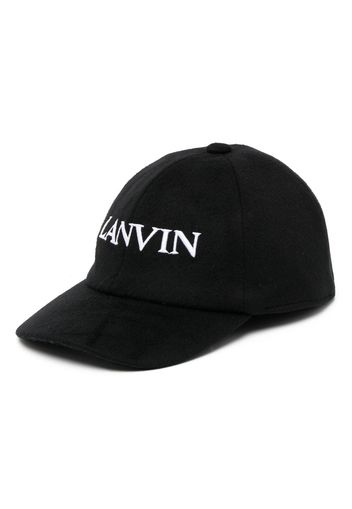 Lanvin logo-embroidered wool-cashmere cap - Schwarz