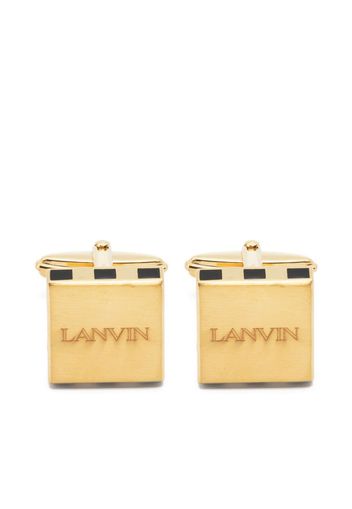 Lanvin logo-engraved gold-plated cufflinks