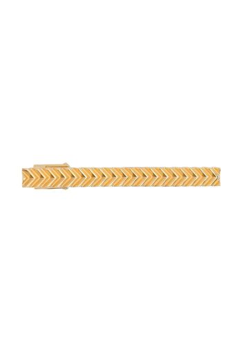 Lanvin herringbone-pattern tie clip - Gold