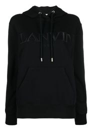 Lanvin embroidered-logo long-sleeve hoodie - Schwarz