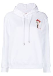 Lanvin logo-embroidered drawstring hoodie - Weiß