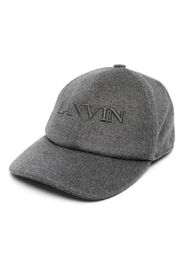 Lanvin embroidered-logo wool felt cap - Grau