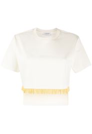 Lanvin fringed cropped T-shirt - Nude