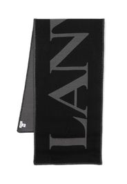 Lanvin logo-intarsia knitted scarf - Schwarz