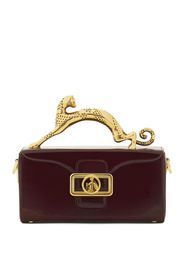 Lanvin Pencil Mini-Tasche aus Lackleder mit Leopardenmuster - Rot
