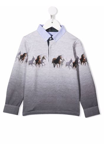 Lapin House horse print layered sweatshirt - Grau