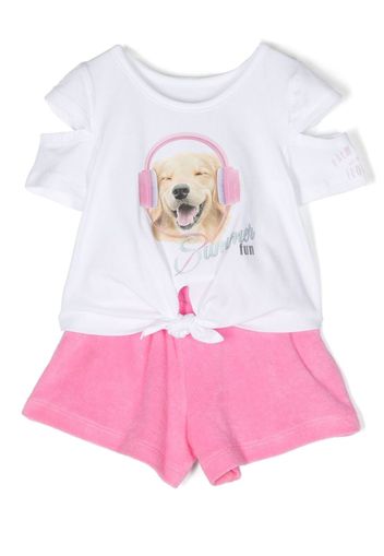 Lapin House Set aus T-Shirt und Shorts mit Print - Weiß