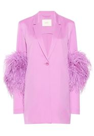 LAPOINTE feather-trim single-breasted blazer - Rosa