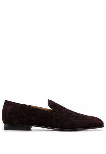 Lardini interwoven suede loafers - Braun