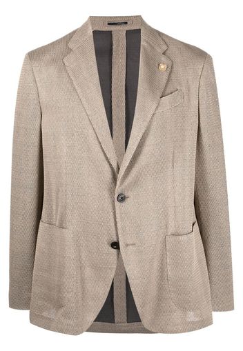 Lardini buttoned-up single-breasted blazer - Nude