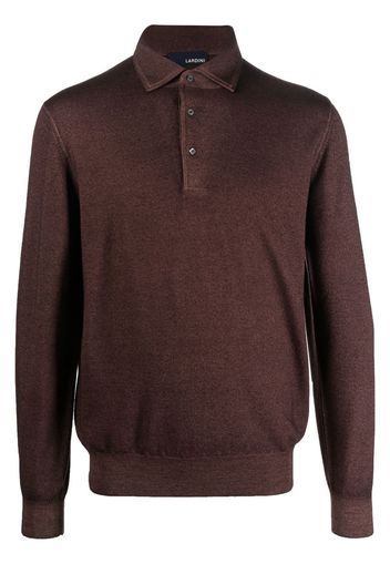 Lardini long-sleeve wool polo shirt - Braun