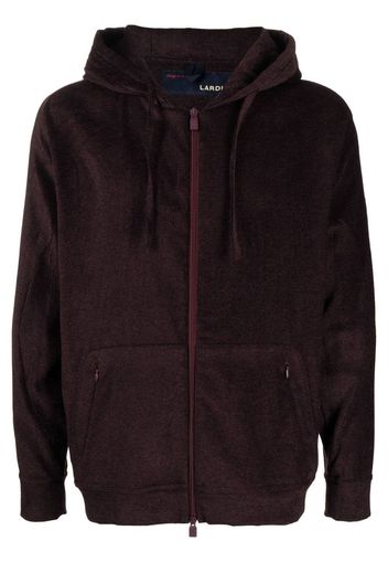 Lardini zip-up drawstring hoodie - Braun