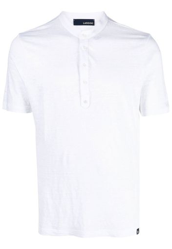 Lardini linen band collar polo top - Weiß