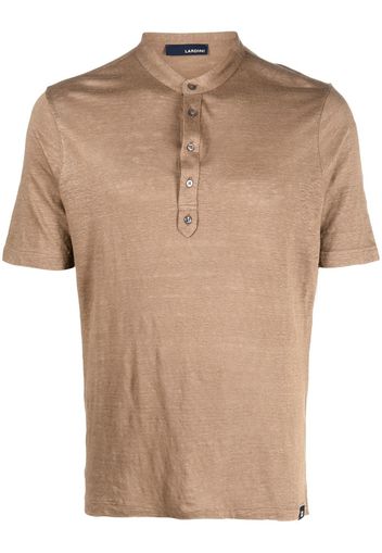 Lardini short-sleeve linen shirt - Braun