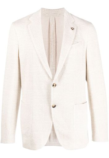 Lardini checked single-breasted blazer - Nude