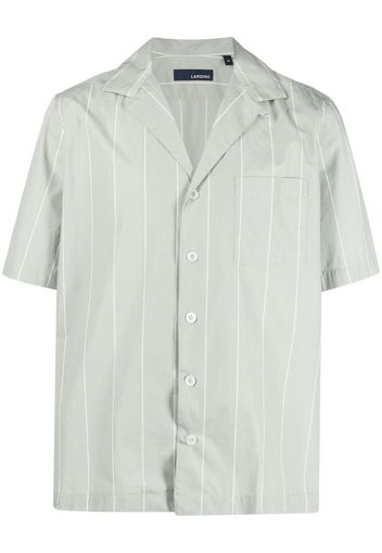 Lardini notched pinstripe short-sleeve shirt - Grün
