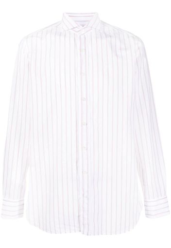Lardini long-sleeved cotton-linen shirt - Weiß
