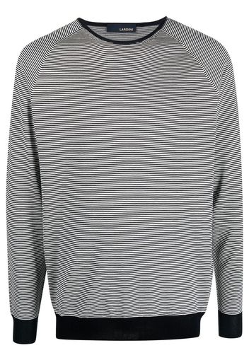 Lardini horizontal-stripe crew neck jumper - Blau