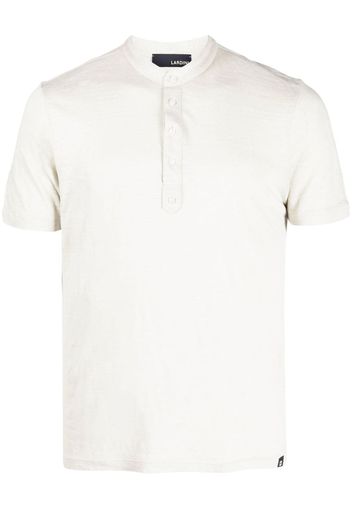 Lardini logo-tag linen polo shirt - Nude