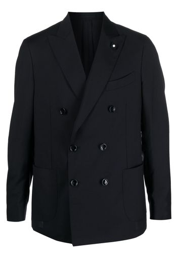 Lardini double-breasted wool blazer - Blau