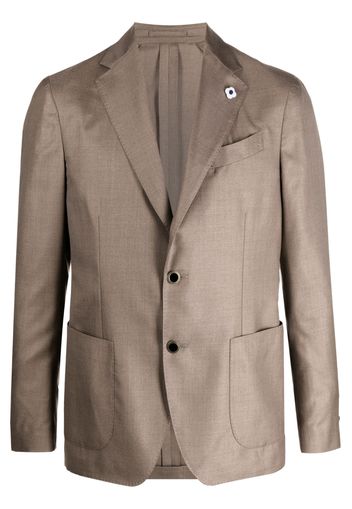 Lardini patch pocket single-breasted blazer - Braun