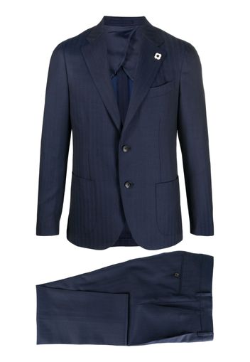 Lardini logo-plaque single-breasted suit - Blau