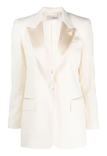 Lardini satin-lapel tailored blazer - Nude