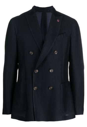 Lardini double-breasted cotton blazer - Blau