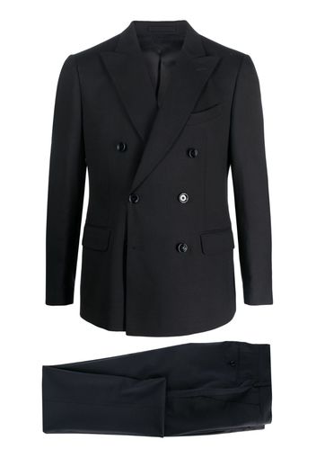 Lardini double-breasted wool suit - Schwarz
