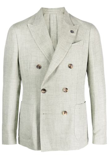 Lardini double-breasted mélange-effect blazer - Grün