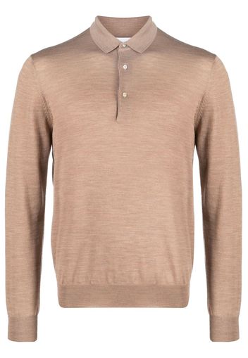 Lardini long-sleeved wool polo shirt - Nude