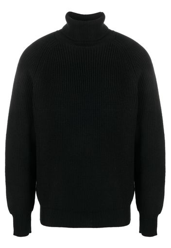 Lardini roll-neck ribbed wool jumper - Schwarz