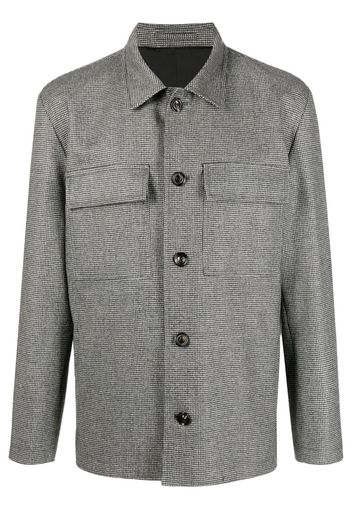 Lardini micro houndstooth-pattern shirt jacket - Schwarz