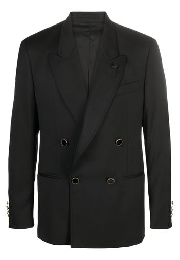 Lardini double-breasted wool blazer - Schwarz