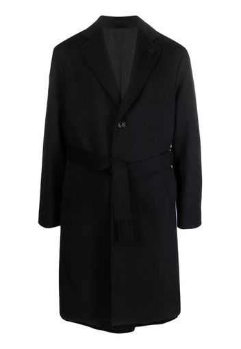 Lardini tied-waist wool coat - Blau