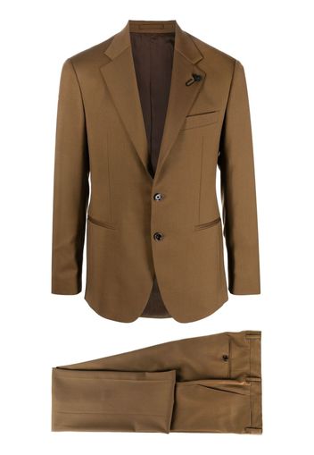 Lardini single-breasted wool suit set - Braun