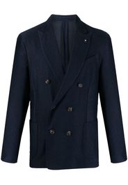 Lardini double-breasted logo-plaque blazer - Blau