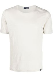 Lardini logo-tag shortsleeved linen T-shirt - Nude