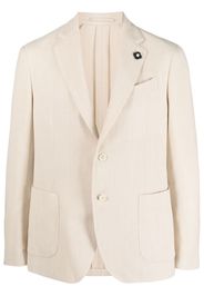 Lardini woven single-breasted blazer - Braun