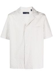 Lardini striped short-sleeve cotton shirt - Nude