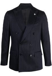 Lardini double-breasted silk blazer - Blau