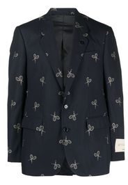 Lardini graphic-print single-breasted blazer - Blau