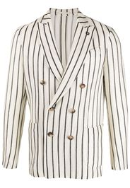 Lardini striped double-breasted blazer - Nude