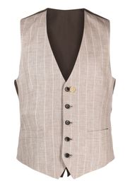 Lardini pinstripe-pattern single-breasted vest - Braun