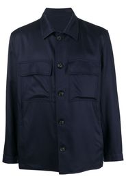 Lardini gabardine satin shirt jacket - Blau