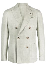 Lardini double-breasted mélange-effect blazer - Grün